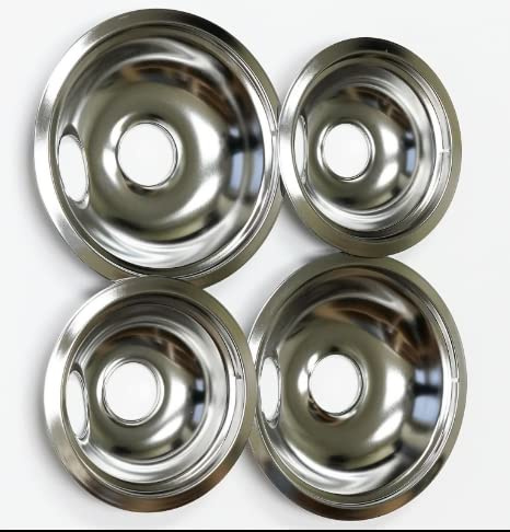 Ash till Range Stove Chrome Drip Pans Burner Bowls Set 2/6 2/8 CP1