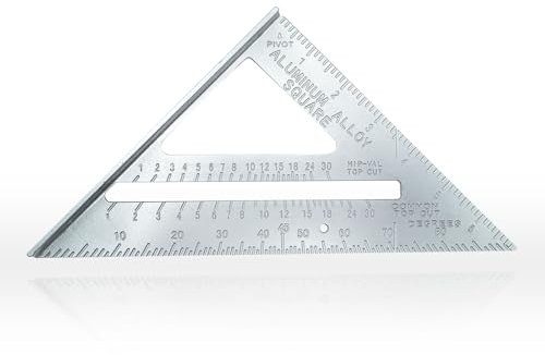Speed Square layout tool - High Precision Set Square for Engineers Home Builders Installing Roofing Door Frames Windows-Versatile Measuring Carpenters Square, 7 90° 45°Multipurpose Rafter Square