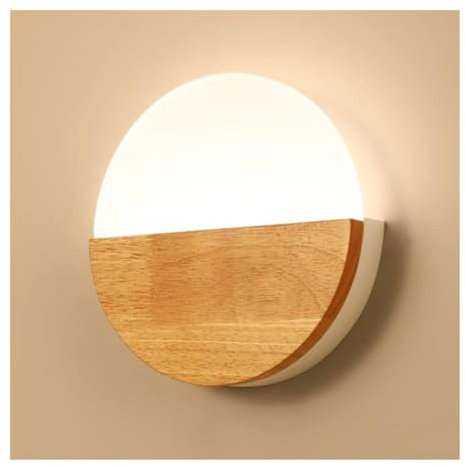 Korridorlampe Dekorative Wand Beleuchtung Wandleuchter aus Holz im japanischen Stil Nordische rechteckige/runde Wandleuchte LED dimmbare Wandleuchte for Flur Wohnzimmer Schlafzimmer Treppe Veranda(Rou