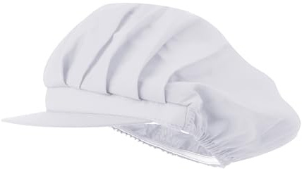 TOPTIE Gorro de chef de ala corta para mujer, ajustable, transpirable, para cocina, servicio de alimentos, trabajo, blanco, Talla única