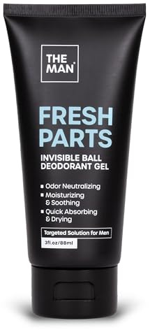 The Man Fresh Parts – Déodorant invisible en gel – Contrôle des odeurs et hygiène intime pour homme – Séchage rapide des balles, de l'entrejambe et de l'aine – Sans résidus collants ou poudrés