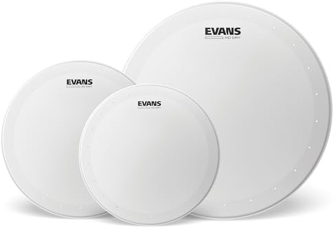 Evans HD Dry Coated Tompack Drum Heads 10, 12, 14 Inch | Evans HD Dry heads provide focused tone, controlled overtones, quick response and coated performance for studio and stage.