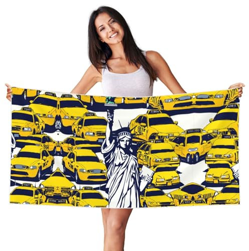LNNIUK Strandtuch mit Aufdruck von New York City, dekorative Pool-Handtücher für Reisen, Pool, Yoga, Fitnessstudio, Sport, Strandzubehör