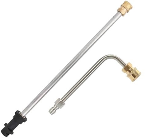 Pressure Washer Extension Wand for Karcher K2 K3 K4 K5 K6 K7, Extension Lance (15.7/40cm) + 90°Curved Extension Rod (7.08/18cm) Stainless Steel Dirt Blaster Power Lance for Karcher