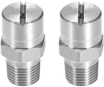 SENRISE 2 punte piatte a spruzzo, 40 gradi, filettatura maschio 1/8, ugello per idropulitrice in acciaio inox, connettore per la pulizia, raffreddamento e irrigazione (2 mm di orientamento)