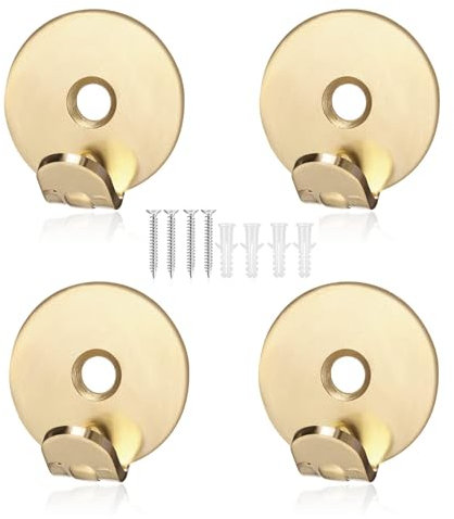 QGH Heavy Duty Mirror Hooks: 4 Pcs Hanging Hook Kit with Screws - Strong Metal Wall Fixings Ideal for Plasterboard, Mirror, Frame Hanging, Display Art Works