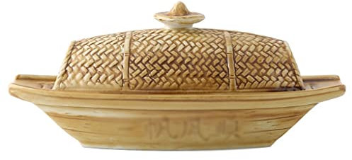 Butter Dish Ceramic Butter Plate Boat Shaped Butter Container Can Be Used for Butter Dishes and Snack Dishes Butter Dishes