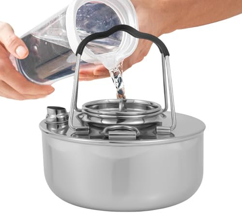 Kettle for Open Fire,Stainless Steel Coffee Pot for Backpacking | Campfire Backpacking Water Pot Outdoor Accessories for Picnic, Fishing, Hiking