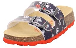 Superfit Jungen Fussbettpantoffel Hausschuhe 1-800111 Sandale, Blau Rot 8190, 35 EU