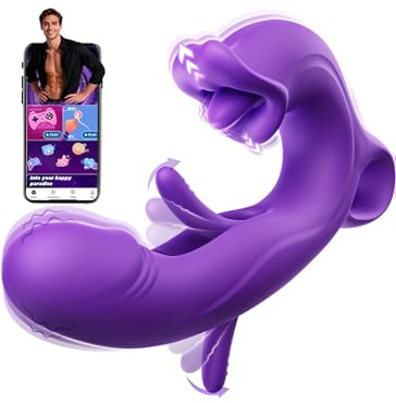 Vibration für Frauen Dildo AI-Sync Vibrator,Sex Spielzeug für die Frau mit 7 Zungenlecken 7 Schlagmodi 7 Vibrationmodi,Vibratorensets für Frauen Sex Toyset für Woman Vibratoren mit Klitorisstimulation
