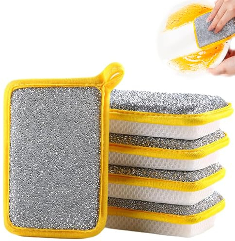 Meriviva Washing Up Sponges, Double Sided Washing Sponges for Dishes Multi-Purpose Absorbent Sponge Kitchen Dishcloth for Kitchen Dishwashing Cleaning Tool (5 pcs)