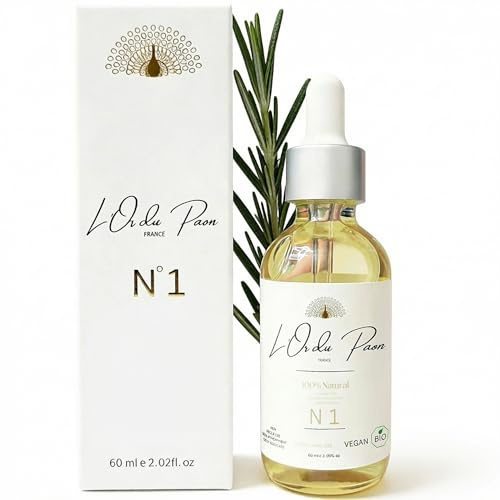 Rosmarinöl zum Haarwachstum beschleunigen | Haare Bio Haaröl Haarpflege | Verlangsamt Haarausfall | Mit Rizinusöl Rosmarin | Haarwuchsöl Glasflasche Pipette Pumpe 60ml
