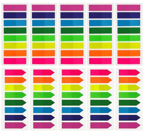 OWLKELA Seitenmarker Selbstklebend 2400 Stück, 8 Farben | Klebezettel, Sticky Notes, Page Marker, Haftnotizen zum Markieren und Hervorheben für Büro, Zuhause, Schule