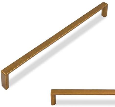 Talentedeco 10 Pack Antique Brass Cabinet Pulls 10 Inch(256mm) Kitchen Cabinet Handles Solid Heavy Duty Drawer Pulls