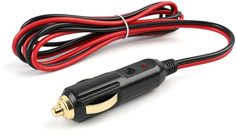 JiangZShangM Zigarettenanzünder-Steckerkabel 12V mit 20A Sicherung, 2m Kabel, verzinnter Enddraht, KFZ Stecker für Zigarettenanzünder, Ersatz-Stecker mit Überlast- und Kurzschlussschutz