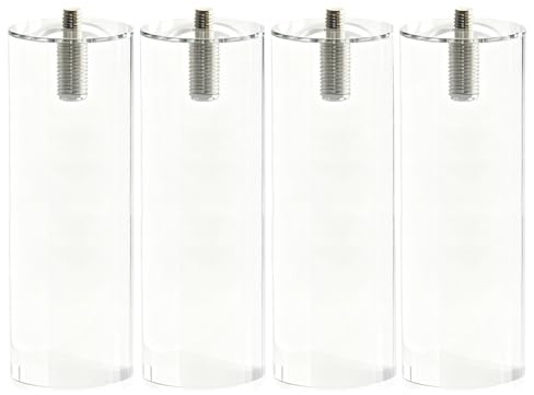DUBTEDHOU Möbelfüße aus Acryl, Acryl-Möbelbeine, 4 Stück, transparent, Höhe 10–22 cm(Height 12cm)