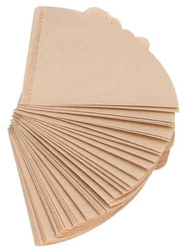 Annadue Papier à café, Passoire à café Jetable en Forme de Cône de Pâte de Bois Naturelle, Goutte à Goutte de Non Blanchi pour Verser sur la Cafetière (Papier filtre V02 100 pièces)