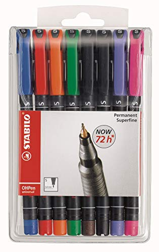 STABILO - Folienstift - OHPen universal - permanent superfein - 8er Pack - mit 8 verschiedenen Farben