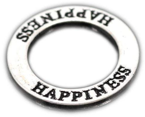 Bacabella Unisex XL Ring Verbinder 22mm Happiness (Fröhlichkeit) antiksilber | Auch als Highlight Anhänger oder Verbinder