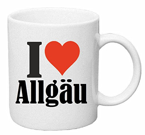 Reifen-Markt Kaffeetasse I Love Allgäu Keramik Höhe 9,5cm ? 8cm in Weiß