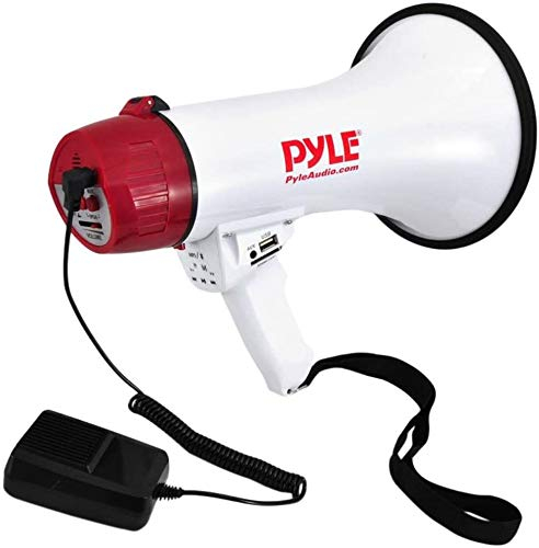 NEW 2015!! PYLE MEGAFON PMP42BT WEISS IST ROT 40 WATT MAX MIT WECKFUNKTION HÖR BIS 900 M MIT USB ANSCHLUSS, SD-CARD 3,5 MM KLINKE AUX, BLUETOOTH