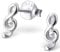 JAYARE Ohrringe Mädchen Notenschlüssel Musik 925 Sterling Silber Kinder Ohrstecker
