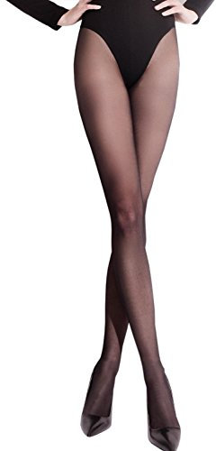 Fiore Collant Femme classique sans démarcation en Microfibres 20 deniers (NOIR, 3)
