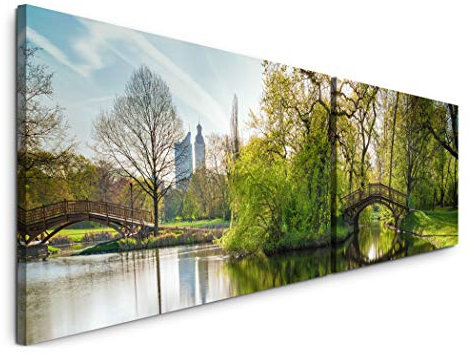 Paul Sinus Art Johannapark in Leipzig 180x50cm - 2 Wandbilder je 50x90cm - Kunstdrucke - Wandbild - Leinwandbilder fertig auf Rahmen