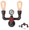 Retro Wandleuchte E27 Wasserpfeife Wandlampe Schmiedeeisen 2 Kopf Wandbeleuchtung Industrie Dachboden Wand strahler Beleuchtung Korridor Wohnzimmer Esszimmer Balkon Innen Außendekoration Deckenleuchte