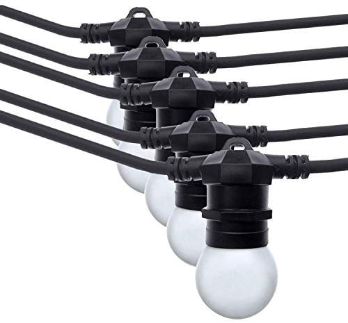 BarcelonaLED LED-Streifen, Lichterkette für Außen und Innenbereich, 10 Meter, wasserdicht, IP65, mit 10 Lampen, E27, warmweiß, LED, für Party, Festival, Hochzeit, Garten, Hof, Terrasse, Balkon,