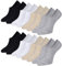 8 Paires de Soquettes Chaussette Basses Femmes Hommes, Chaussettes Invisibles Courtes en Fibre de Bambou Décontractées Respirantes avec Silicone Antidérapant Noir Blanc Gris Chair 39-42