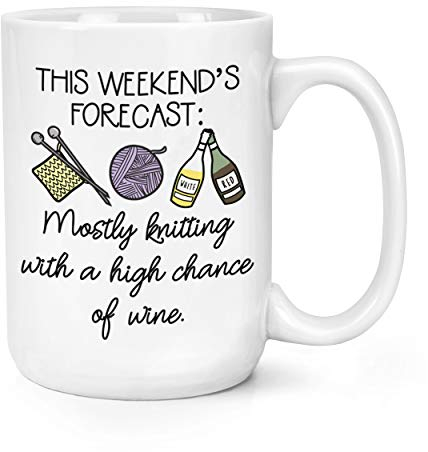 This Weekend's Forecast Knitting 15oz Large Mug Cup