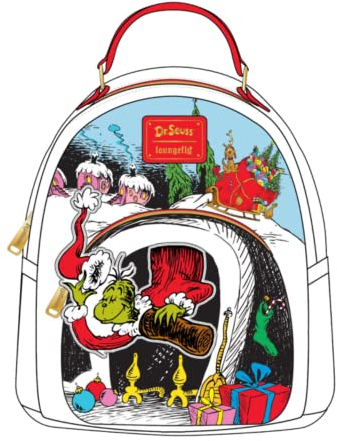 Loungefly Dr. Seuss The Grinch Chimney Thief Adult Womens Double Strap Shoulder Bag Purse