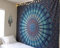 J26 Wandteppich Indisch Art Wandbehang Indien Mandala Bohemian Hippie Psyschedelisch Tischdecke Tapestry Strandtuch Wandtuch Zimmer Tagesdecke Deko (Blau, 150 x 130 cm)