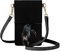 Showudesigns Kleine Handy-Geldbörse mit Touchscreen-Fenster, Leder-Crossbody-Tasche mit Riemen, Pferd schwarz, Einheitsgröße