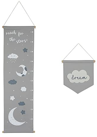 Ickle Bubba Nursery Wall Art Set – Charming and Functional Canvas Growth Chart & Inspirational Wall Hanging, Stylish Design Perfect for Baby’s Room Decor (Cosmic Aura)