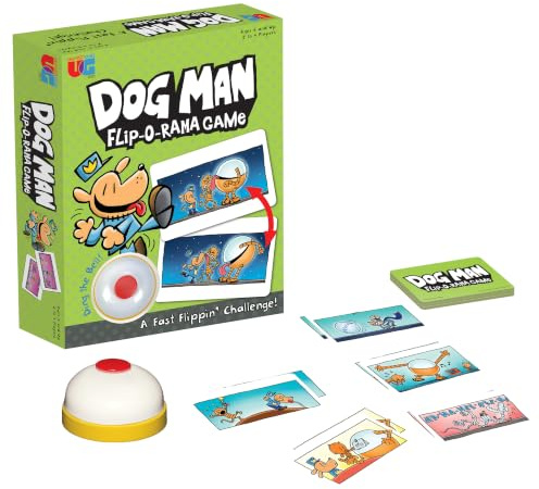 University Games Dog Man Flip-O-Rama Game – Family Game, 2–4 Players Age 6+, Green