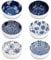 Swuut Japanese Style Ceramic Pinch Bowls,3 Inch Dipping Bowls Set Side Sauce Cups,Dishes for Sushi,Snack and Soy,BBQ,2.5 Oz Blue and White Mini Bowls for Kitchen Prep - Set of 6