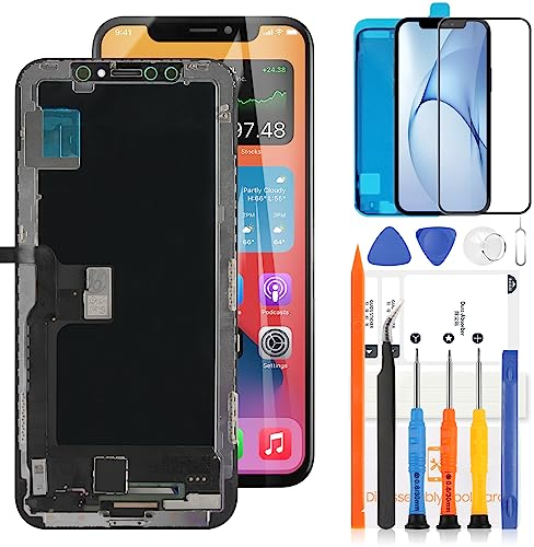 Ersatz-Set für iPhone X, LCD-Display, 3D-Touch-Digitalisierer, 14,7 cm (5,8 Zoll), kompatibel mit A1865, A1901, A1902, Schwarz