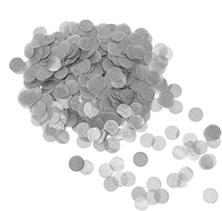 Oblique Unique® Papier Konfetti rund Tischdeko für Geburtstag Silvester Feier Jubiläum Kindergeburtstag Streu Deko (Silber)