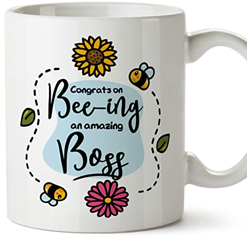 MUGFFINS Tazas para JEFA - En Inglés - Thanks For Beeing Amazing - 11 oz / 330 ml - Regalo original y divertido