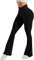 Navneet Damen Schlaghose Yoga Hose Lang Wide Leg Freizeithose Flared Leggings High Waist Jazzpants Tanz 70er Yoga Pants Schwarz S