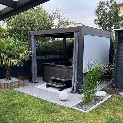 Pratt & Söhne Aluminium Pergola Lamellen Rivièra 3x3 m elektrisch LED anthrazit