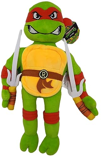 2iX - Teenage Mutant Ninja Turtles Mutant Mayhem - 32 cm Kuscheltier - Plüschfigur zum Kuscheln und Spielen, tolles Geschenk für TMNT-Fans ab 3 Jahren (Raphael)