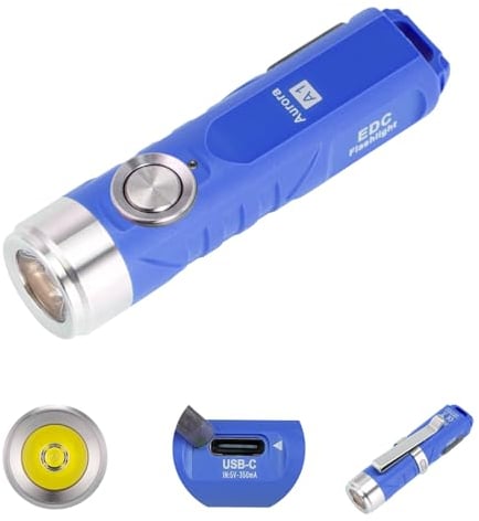 RovyVon A1 G4 USB-C Rechargeable Keyring Torch – 650 Lumens Super Bright Mini LED Flashlight for EDC, Camping, Hiking | Compact, Lightweight, Strobe Mode | Gift for Men & Women Friends Family