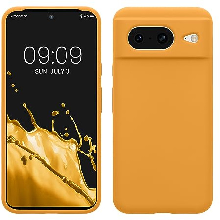 kwmobile Handyhülle für Google Pixel 8 Hülle, für Pixel 8 Case - Hülle Silikon - kabelloses Laden - Mango