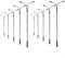 10 Stück Modelleisenbahn Lampen OO HO Scale Two-heads White Lamp 14cm LED Street Lights Straßenlampen