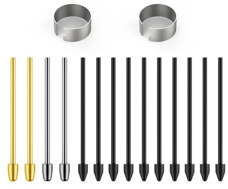 Pennini in metallo di ricambio per Samsung Galaxy Tab S9/S9FE+/S9 Ultra/S8/S8+/S8 Ultra/S7/S7 FE/S6/S6 Lite/S22/S23 Ultra S penna, plastica + rame + punte in titanio + clip + organizer (set da 4 + 10