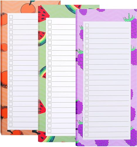 Yowlens 3 Pcs Magnetic Shopping List Pad for Fridge, 150 Tear Off Sheets Magnet Notepad Grocery List Magnetic Notepads