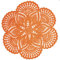 BOMHCS Handgefertigte Häkelspitzen-Deckchen, 38,1 cm bis 43,2 cm, rund, 6 Blütenblätter, Untersetzer, Vintage-Deckchen, Vasen, Tassenmatten (1, orange)